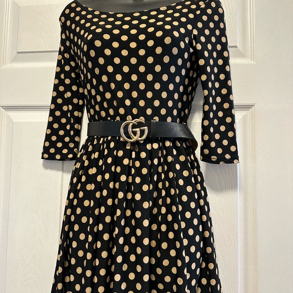 Forever 21 Polka Dot dress. Black with gold polka dots.size small - Picture 1 of 4